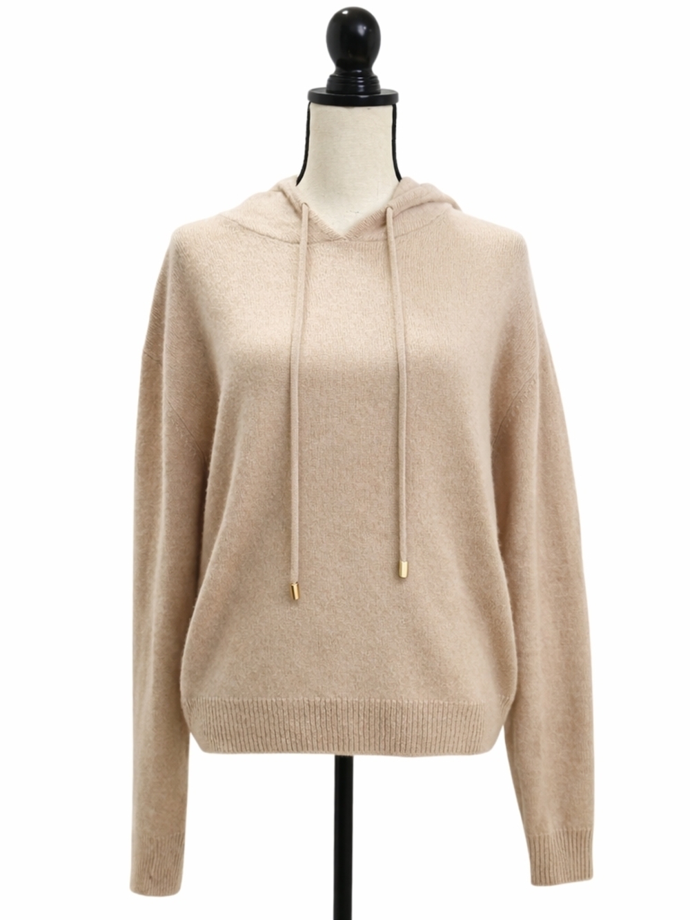 Zara Cream Knit Hooded Drawstring Sweater